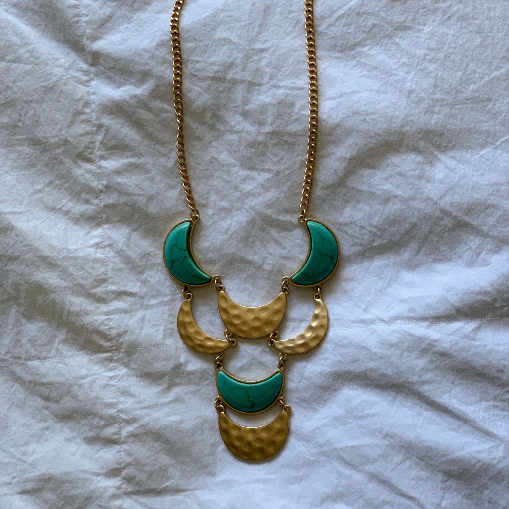 South Moon Under Gold And Turquoise Necklace